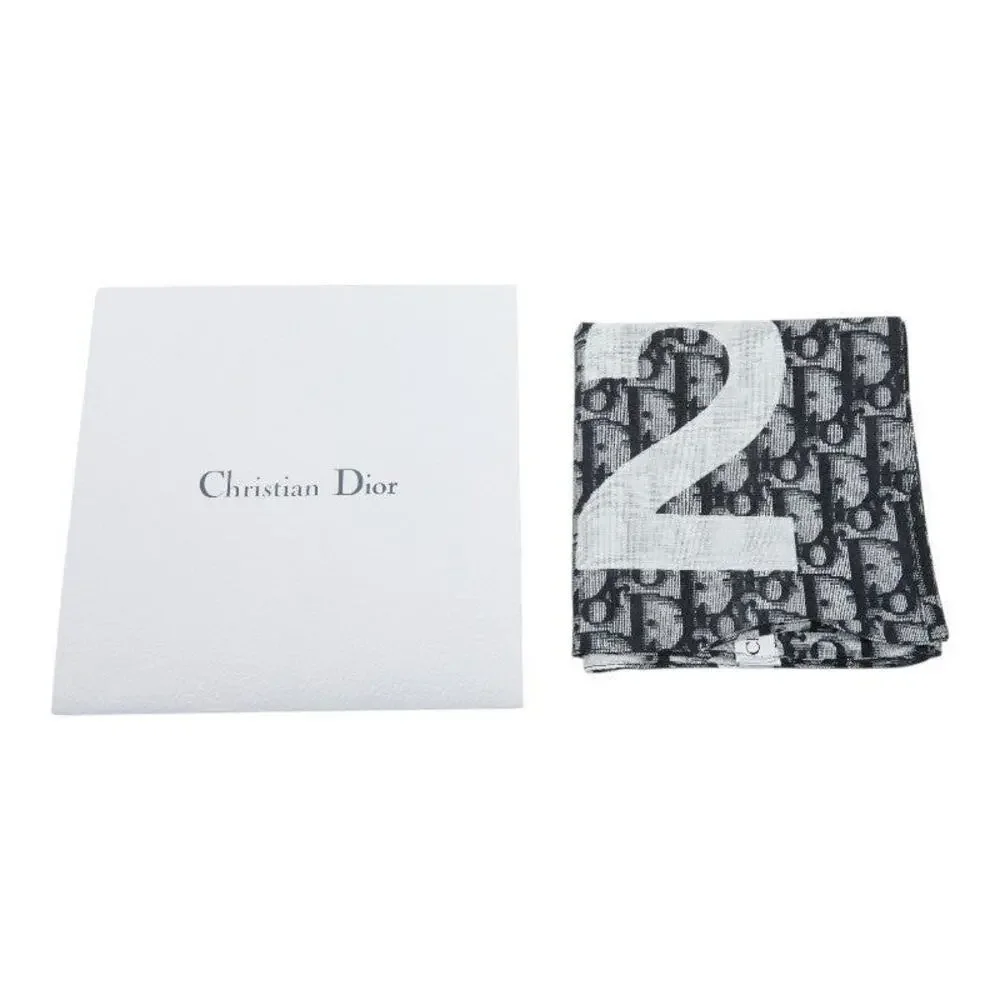 Dior Trotter Number 2 Cotton Scarf Navy
